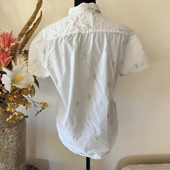 Denim & Flower Cactus Print Cotton Button Down Shirt Unisex Medium - Picture 3 of 10